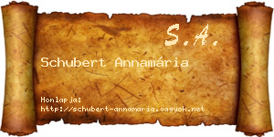 Schubert Annamária névjegykártya
